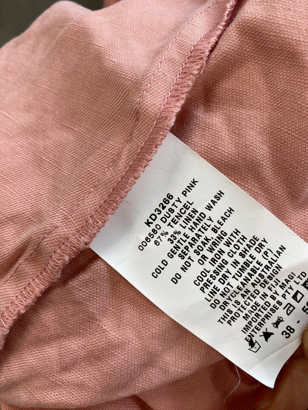 Fabulous Salmon Pink mini dress linen classic yatching Uk10 MB472