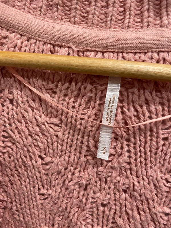Fabulous Free people Montana knit Cardigan UK S Pink KB474