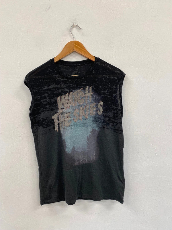 Fabulous All Saints vintage distressed Sleeveless T-Shirt UKS Black KB474