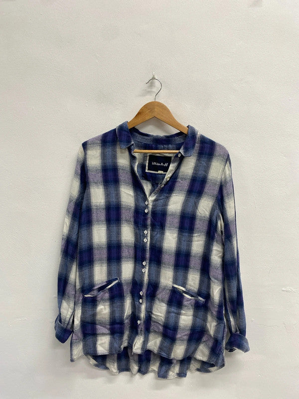 Gorgeous white stuff blue purple checked shirt UK 16 LM004