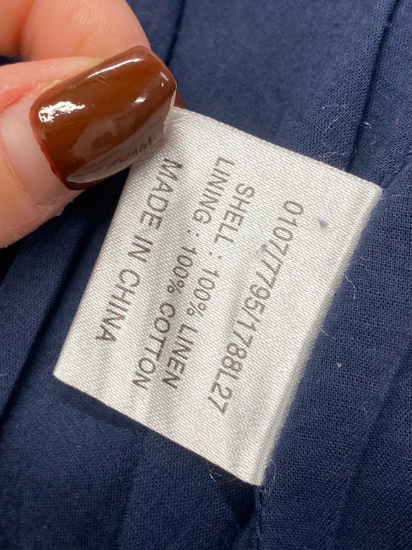 Fabulous Hobbs Skirt UK 12 Navy linen midi LM004