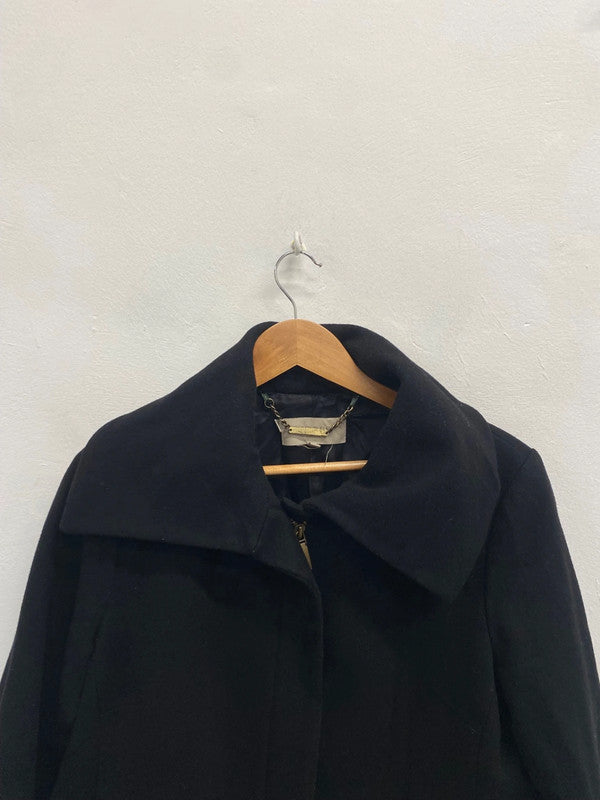 Fabulous Hobbs dress jacket wool Overcoat UK 16 Black LM004