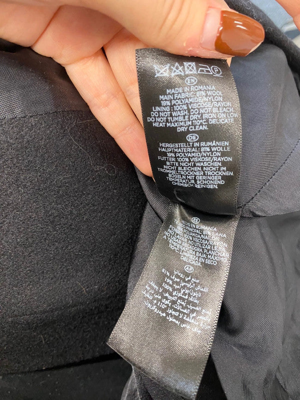 Fabulous Hobbs dress jacket wool Overcoat UK 16 Black LM004