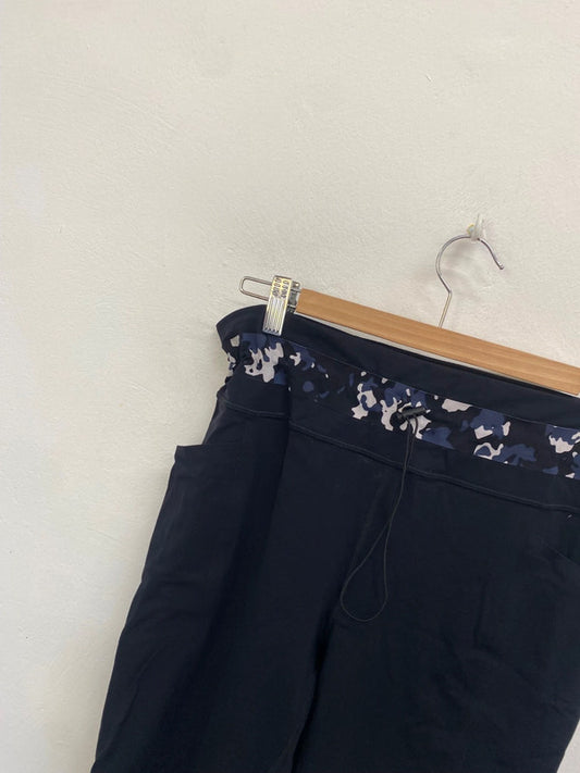 Fabulous Sweaty Betty the power Leggings UK XL Black navy camo LM004