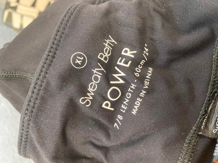 Fabulous Sweaty Betty the power Leggings UK XL Black navy camo LM004