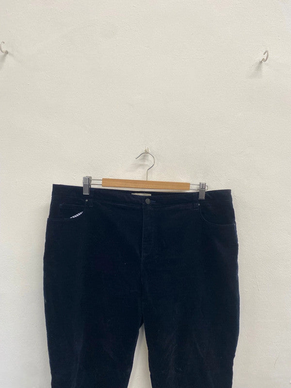 Fabulous Hobbs velvet velour Straight trousers UK 16 Navy LM004