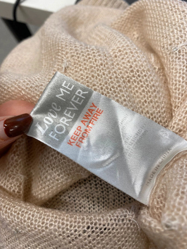 Fabulous Mint Velvet Sweater UK 12 Beige beaded LM004