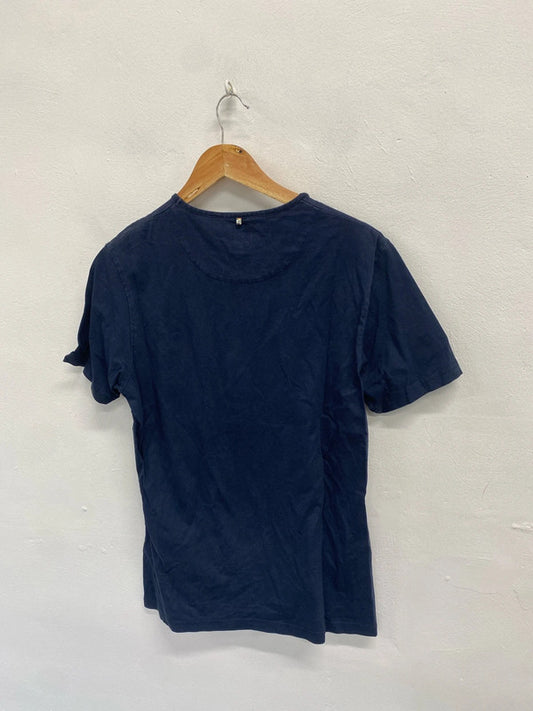 Classic men’s pretty green navy T-shirt casual UK S CS476