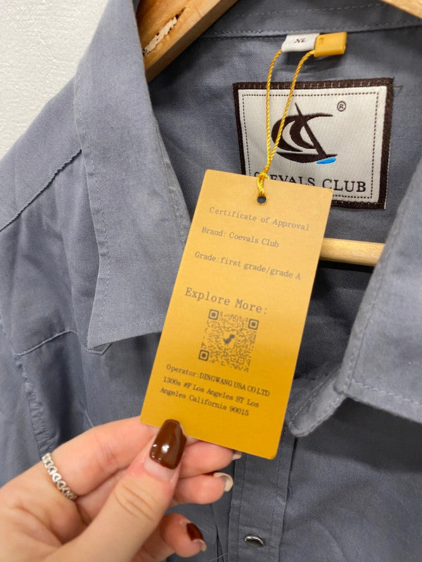 Classic men’s coevals club grey shirt new UK XL CS476