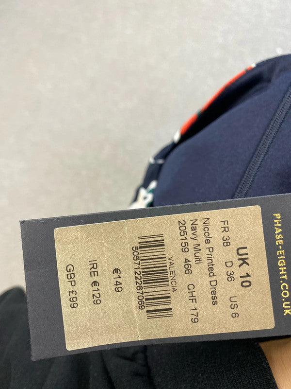 Gorgeous phase eight Nicole tulip floral dress navy UK 10 AP464