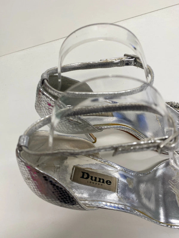 Fabuloue Dune leather ankle strap heels Uk5 sparkle party CF477