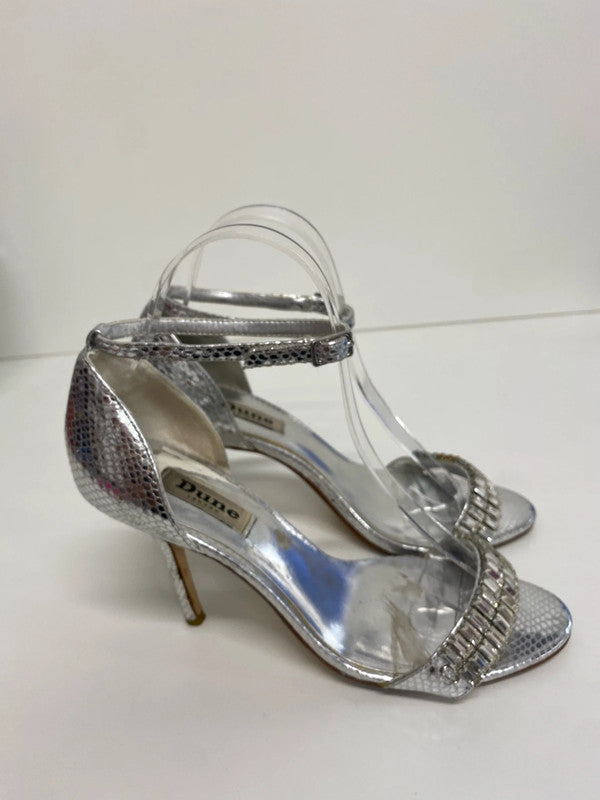 Fabuloue Dune leather ankle strap heels Uk5 sparkle party CF477