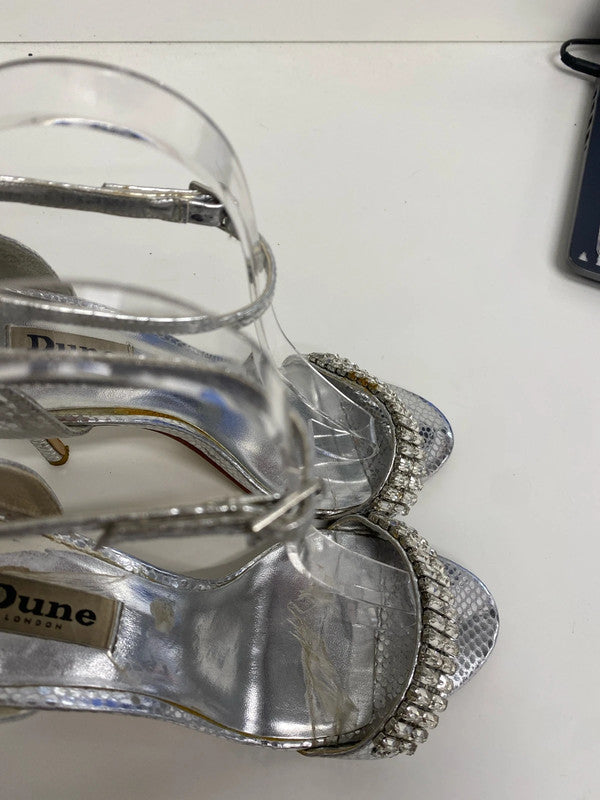 Fabuloue Dune leather ankle strap heels Uk5 sparkle party CF477