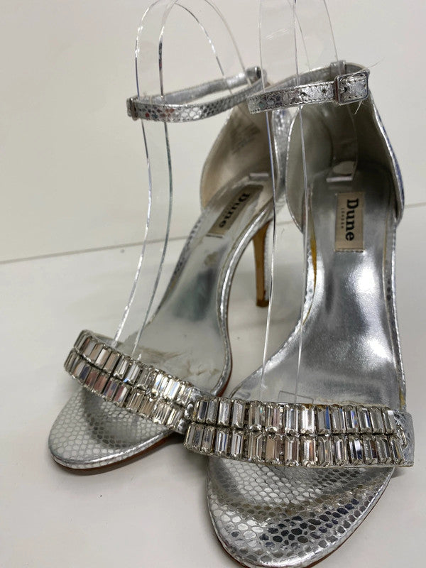 Fabuloue Dune leather ankle strap heels Uk5 sparkle party CF477