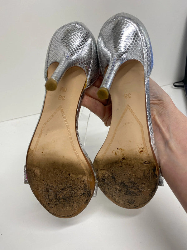 Fabuloue Dune leather ankle strap heels Uk5 sparkle party CF477