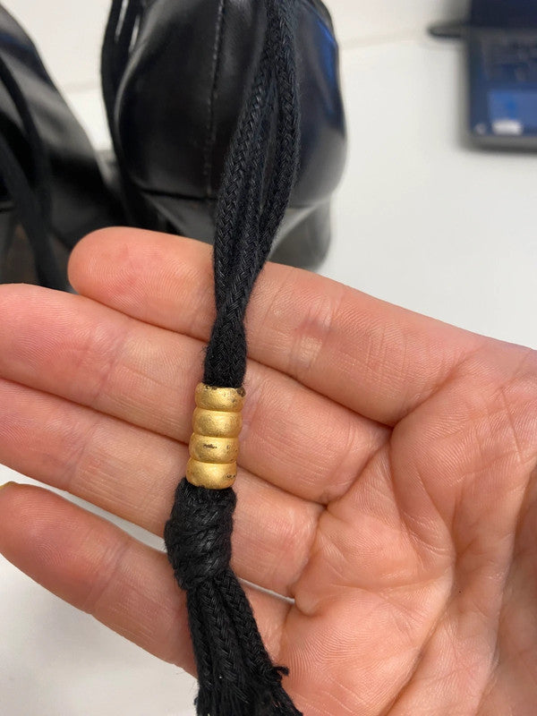 Iconic Ted Baker black heels Y2K boho straps leather Uk5 CF477