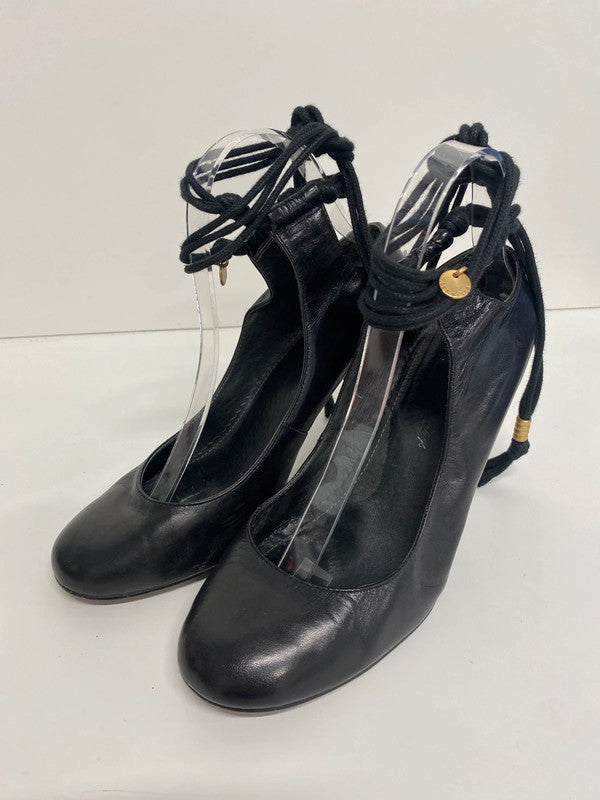 Iconic Ted Baker black heels Y2K boho straps leather Uk5 CF477