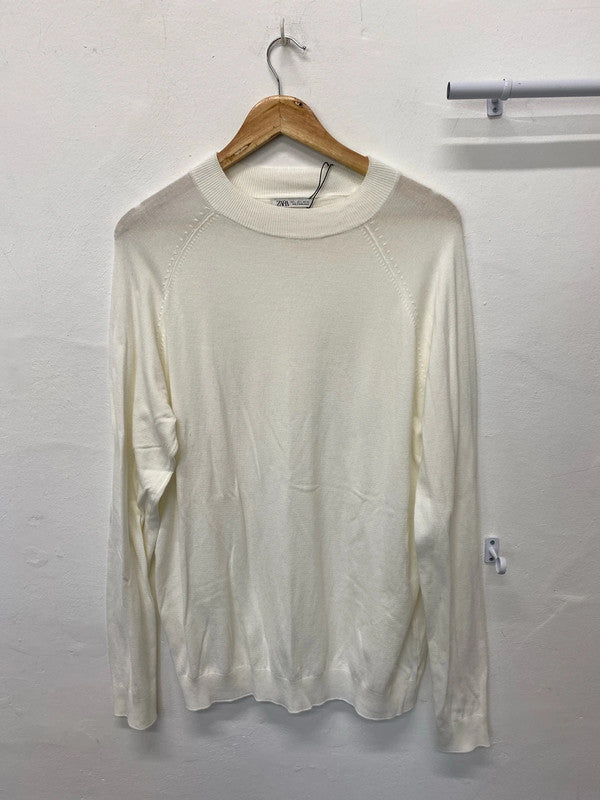 Fabulous men’s crew neck classic ivory jumper UkL JB001