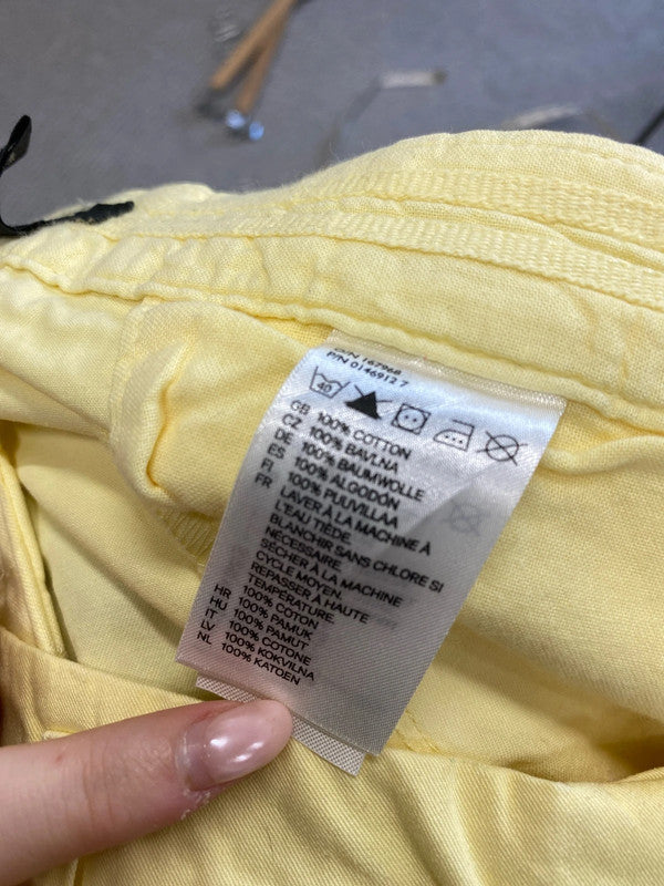 Lovely H&M yellow pastel cropped trousers UK 14 KM003
