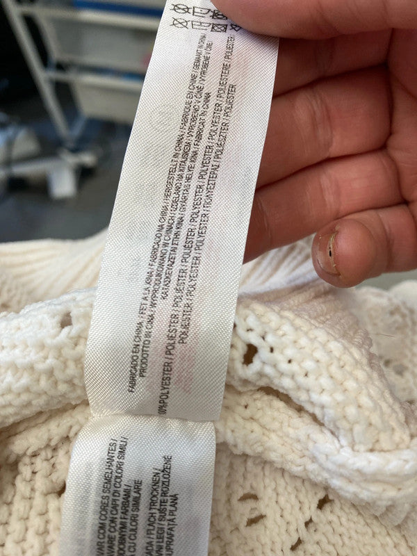 Fabulous crochet cream sleeveless Tank knit UkM 12/14 CM007