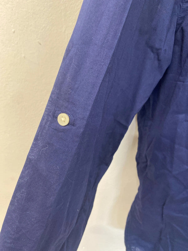 Classic lightweight J.Hart&Bros collarless shirt navy XXL FE001