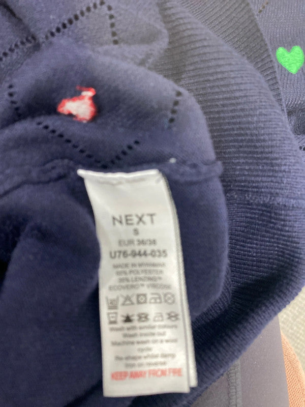 Fabulous Next super fine knit hearts jumper Uk S MA003