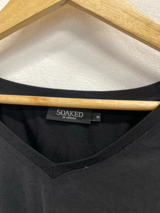 Lovely soaked in luxury black long sleeve top UK M SS002