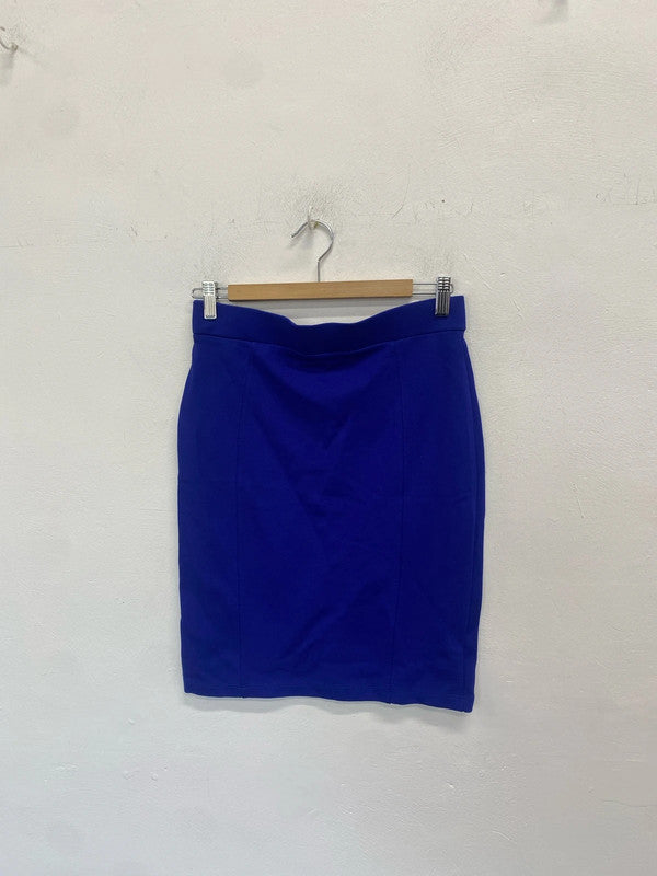 Lovely Marks & Spencer blue mini skirt office vibe UK 12 LW005