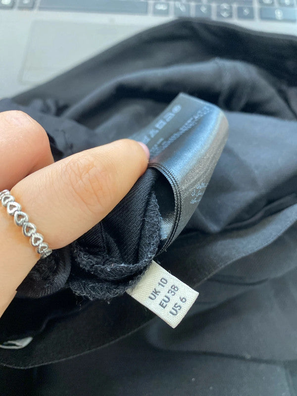 Lovely whistles wool blend black office trousers UK 10 RF001