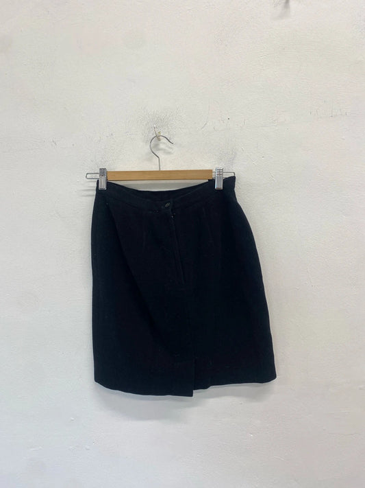 Lovely Charlotte Halton black wool skirt vintage midi UK 12 MM005