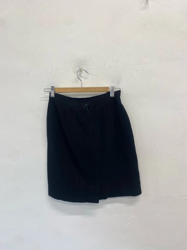 Lovely Charlotte Halton black wool skirt vintage midi UK 12 MM005