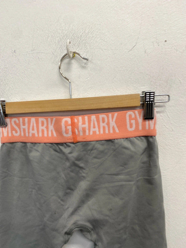 Fabulous gymShark grey pink waistband leggings uk XS ZM001
