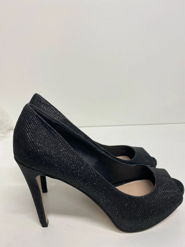 Fabulous Carvela Black peep toe shimmer sparkly party stilletos UK6 LH002