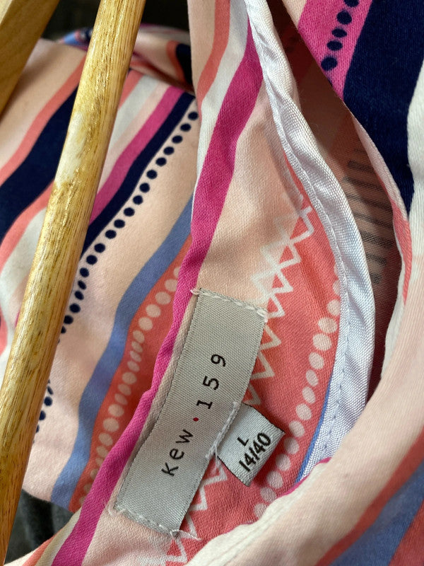 Fabulous Hobbs NW3 striped summer dress classic fit & flare Uk14 KN003