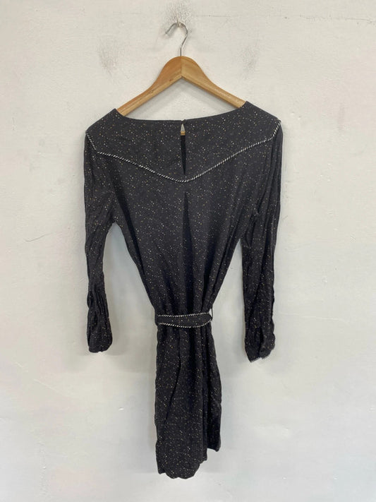 Bonobo Fabulous Charcoal Grey Speckle Belted Mini Dress Size L JB003