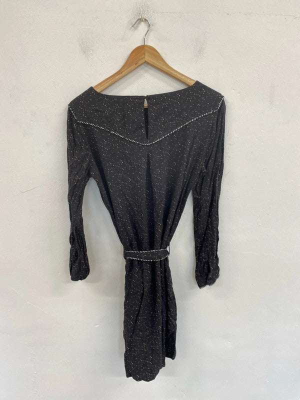 Bonobo Fabulous Charcoal Grey Speckle Belted Mini Dress Size L JB003