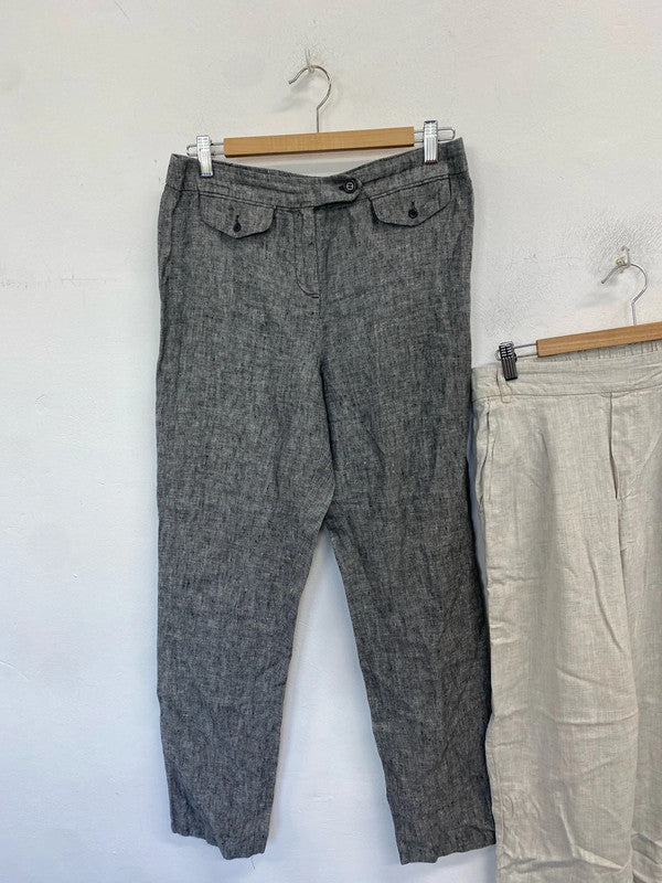 Lovely duo of linen trousers m&s tu lounge UK 10 long AG005