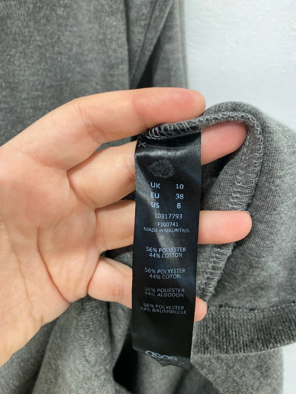 ASOS Stylish Grey Turtleneck Jumper Dress UK 10 KS002