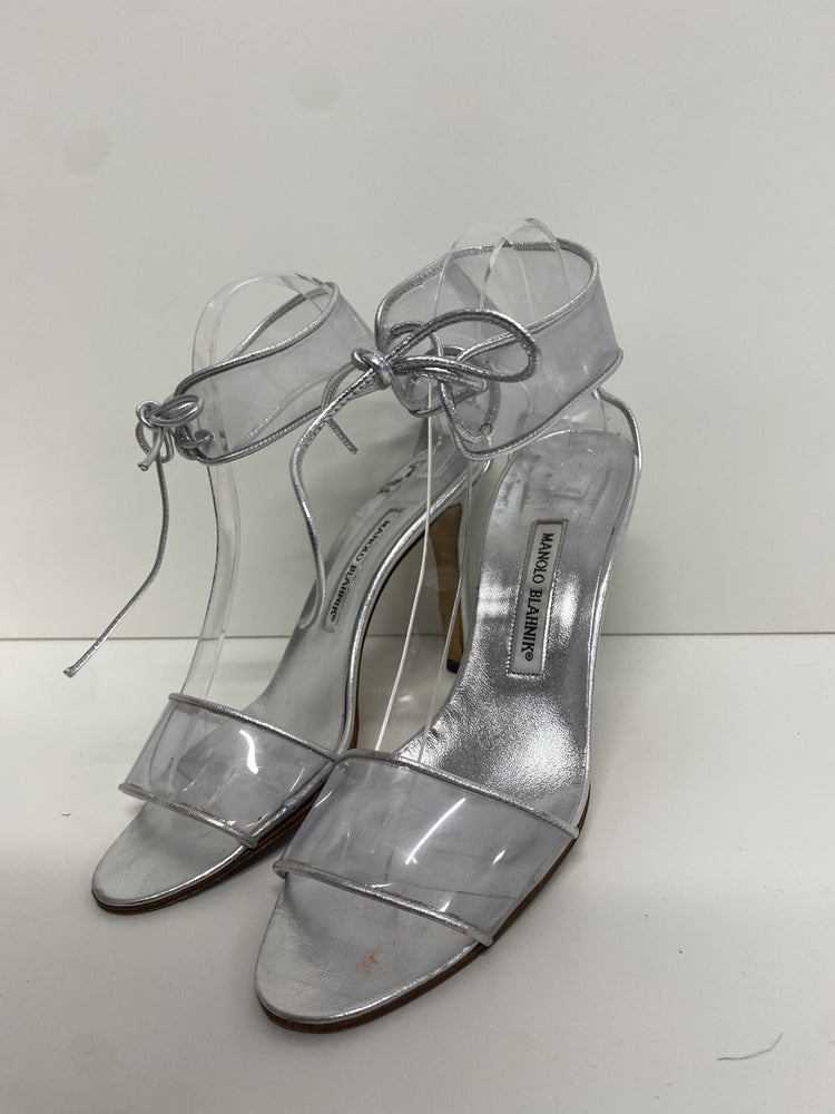 Lovely Manolo Blahnik C Lucita Plastic Transparent Heels UK 7 JP001