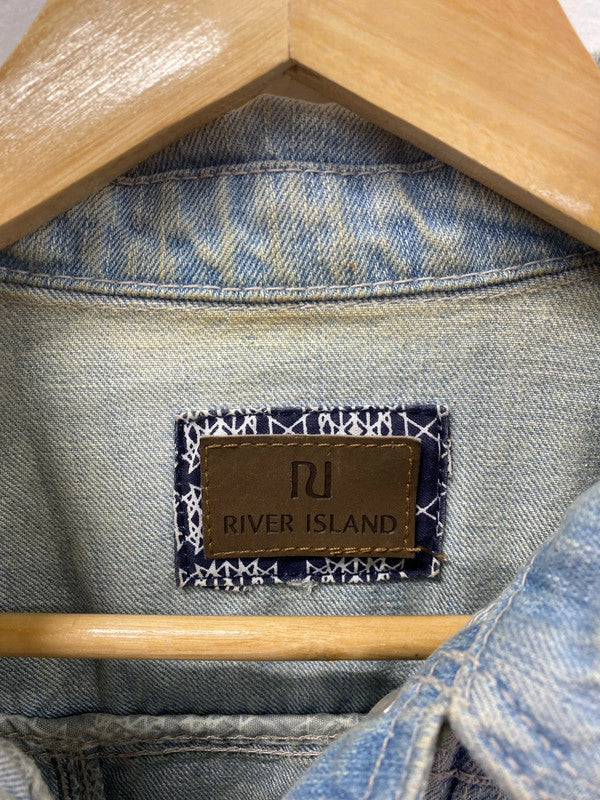 River Island Chic Distressed Denim Jacket UK 6 KM004