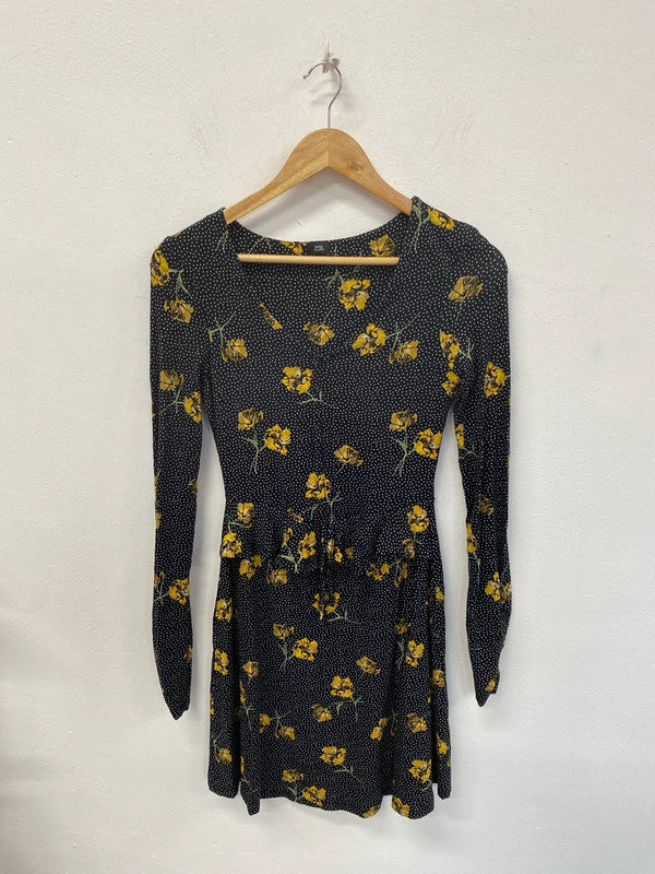 River Island Chic Floral Polka Dot Mini Dress UK 8 KM004