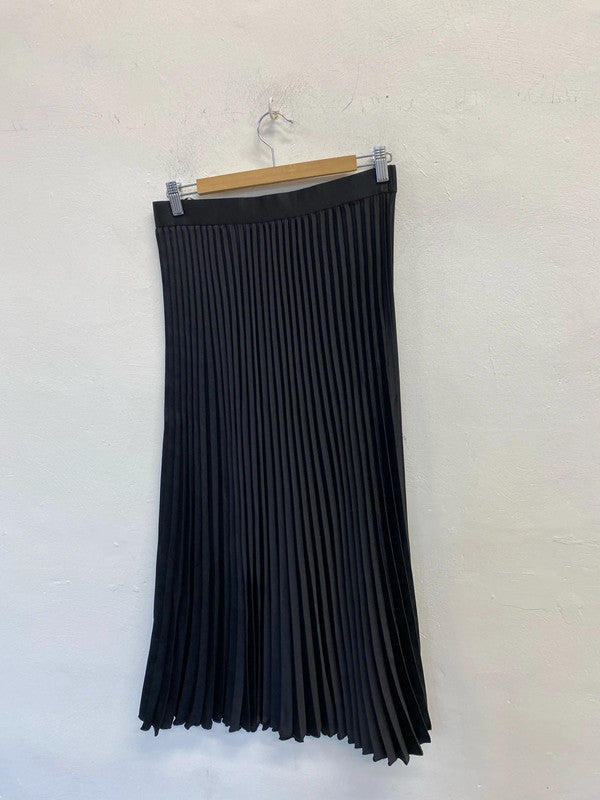 Fabulous YAS pleated black midi skirt classic design elastic waist UkL JR001