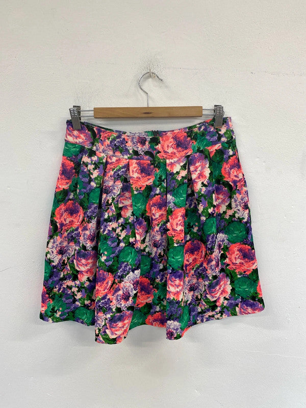 River Island Fabulous Bright Floral Mini Skirt UK 12 NN001