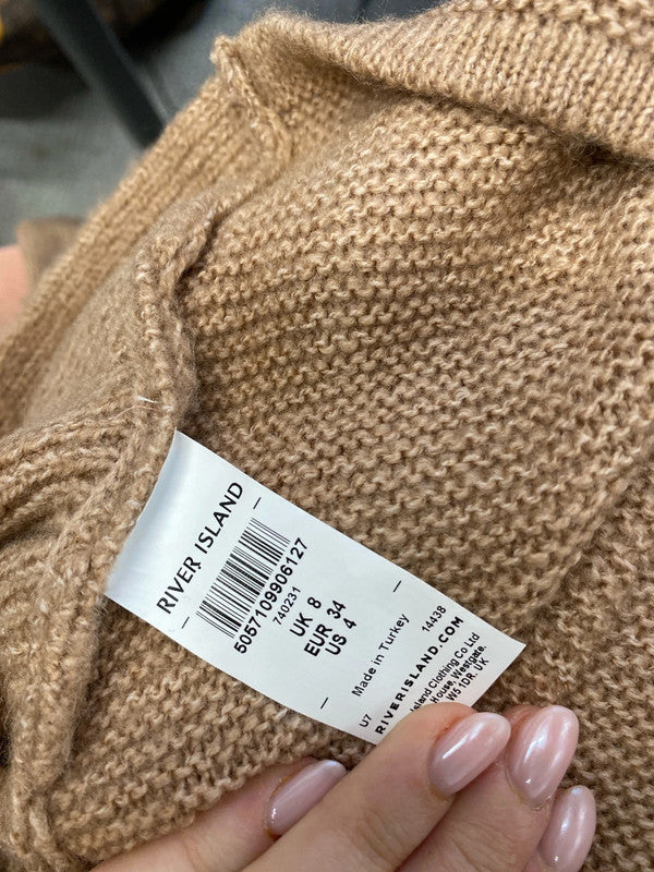 Lovely river island rose knit v neck wrap knit jumper UK 8 KM004