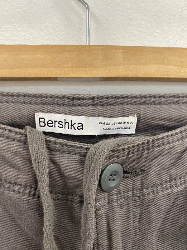 Bershka Trendy Grey Cargo Trousers UK 4 SD002
