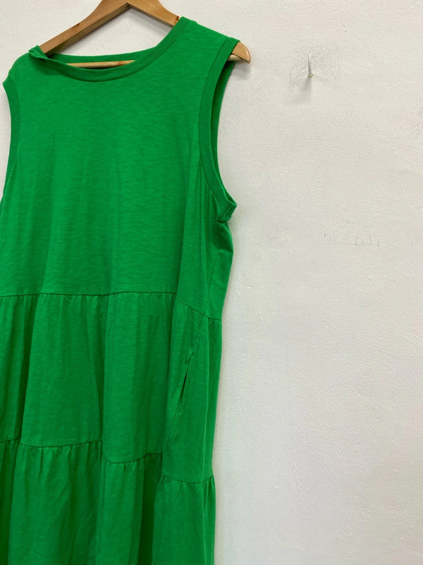 Lovely F&F green tiered maxi dress UK XL NC001