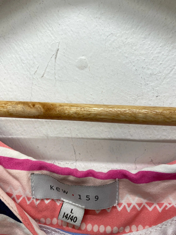 Fabulous Hobbs NW3 striped summer dress classic fit & flare Uk14 KN003