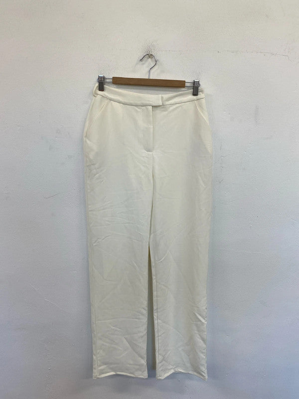 Club L London Stylish Cream Wide Leg Trousers UK 10 CJ001