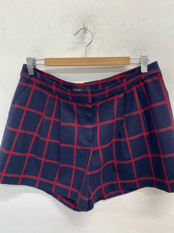 Stunning mango navy red checkered shorts UK 12 JM005