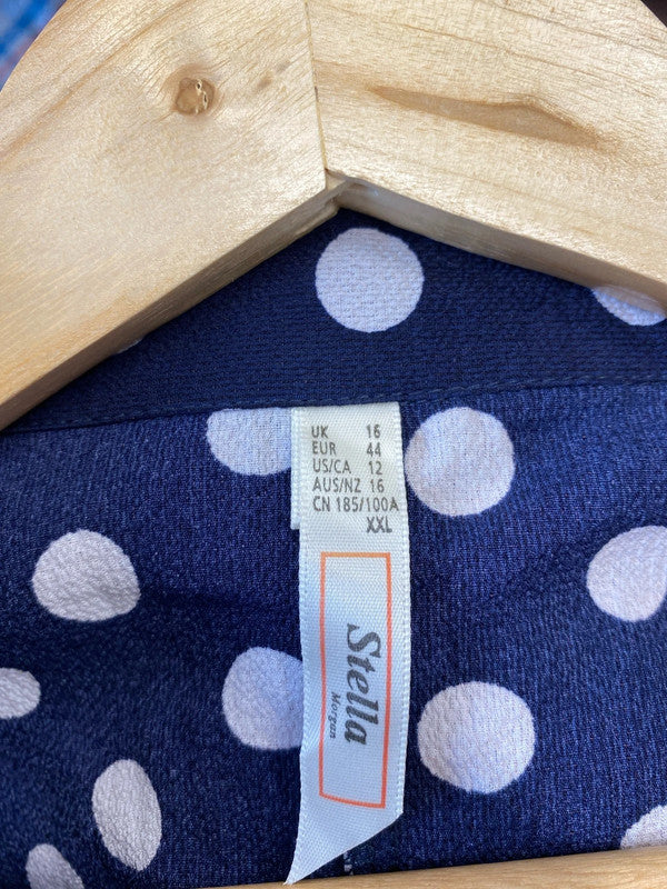 Fabulous Stella Morgan crepe spot shirt tunic Uk16 IM001